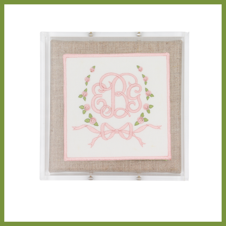 Rose Wreath Monogram Acrylic Shadowbox