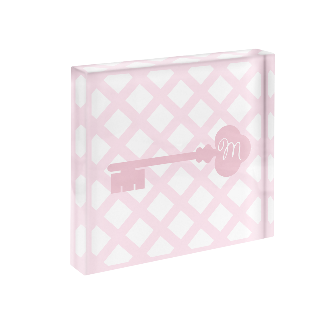 Key Lattice Cut Print in Acrylic Frame