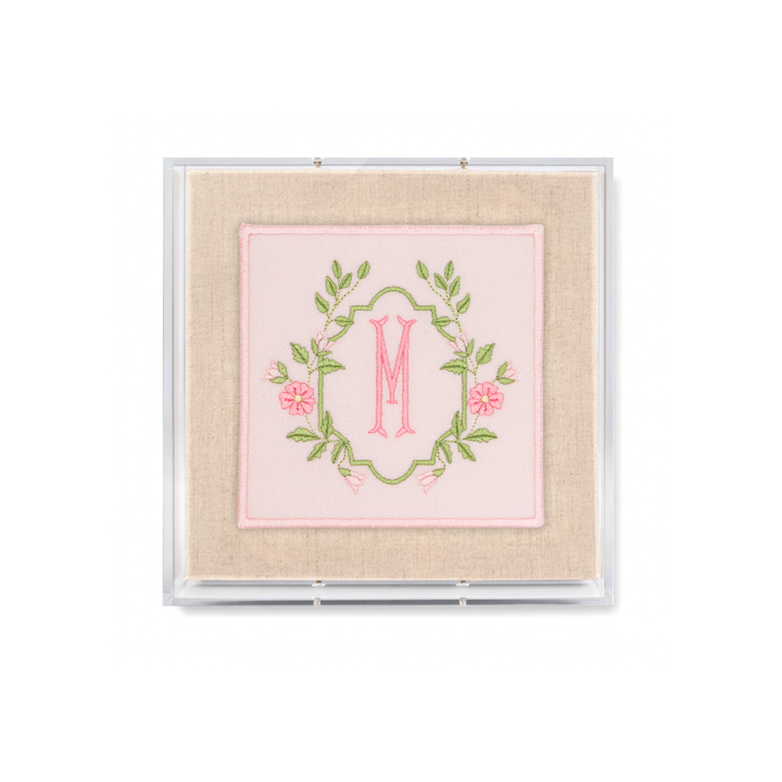 Floral Crest Monogram Acrylic Shadowbox