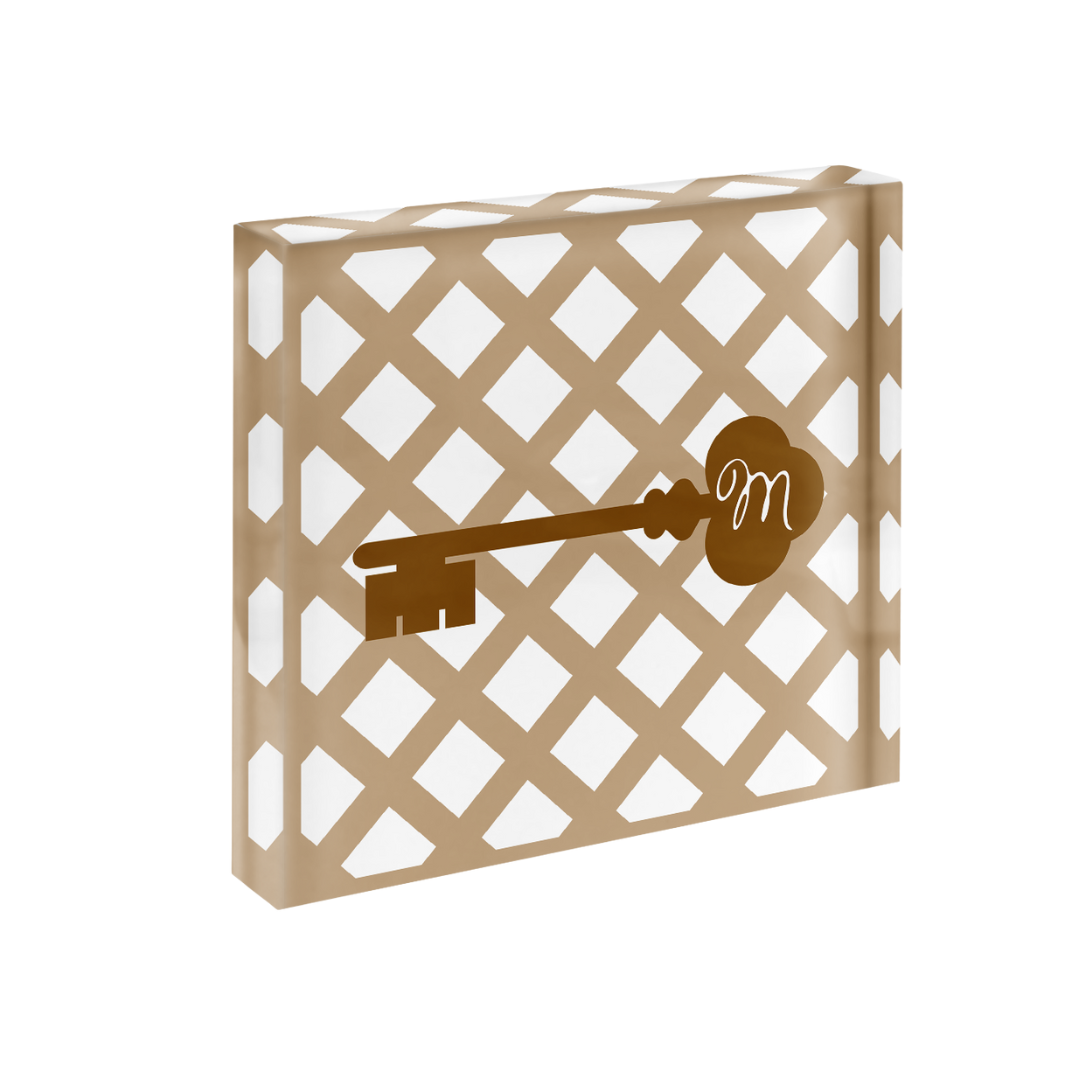 Key Lattice Cut Print in Acrylic Frame