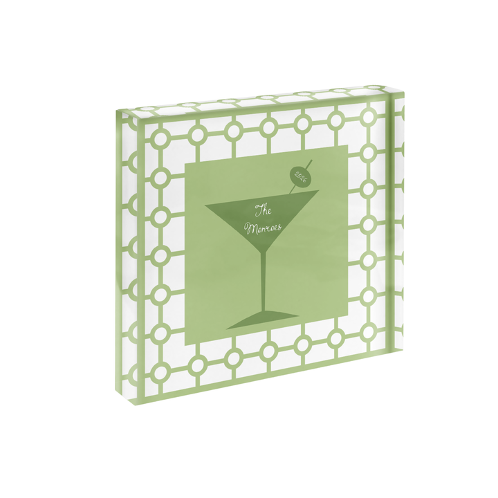 Martini Geometric Cut Print in Acrylic Frame