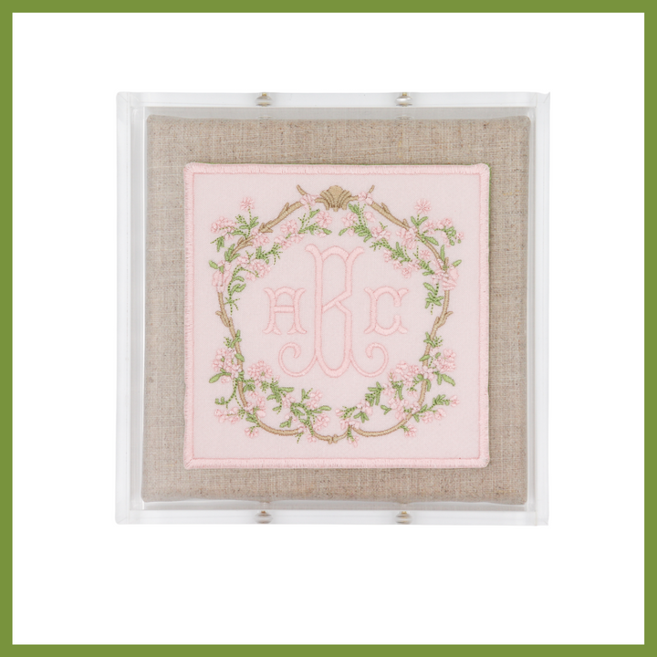 Floral Vine Monogram Acrylic Shadowbox