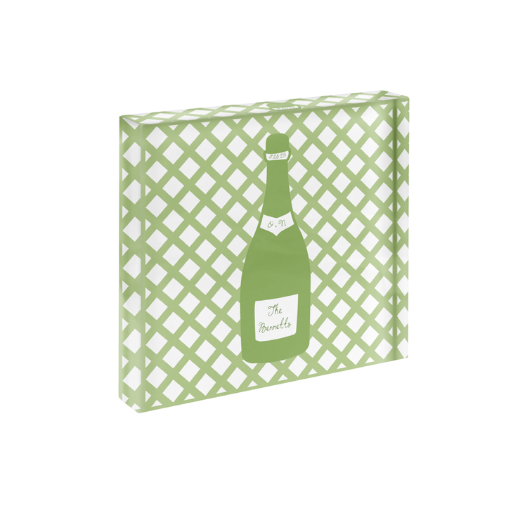 Champagne Lattice Cut Print in Acrylic Frame