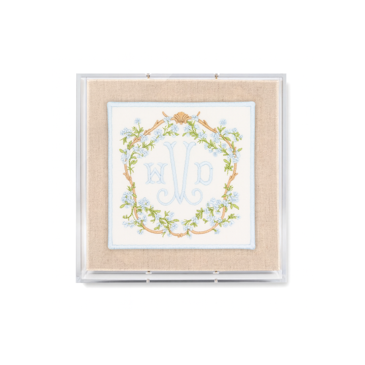 Floral Vine Monogram Acrylic Shadowbox