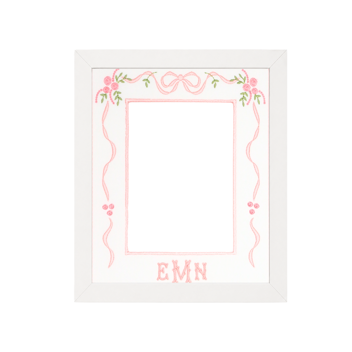 Monogram Bow Embroidered Photo Mat
