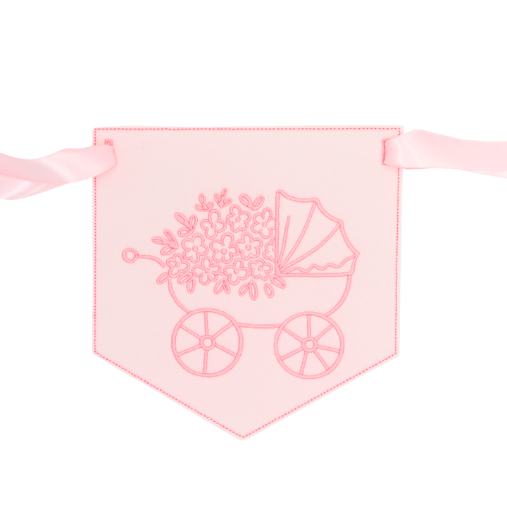 Baby Carriage Wreath Pennant Banner