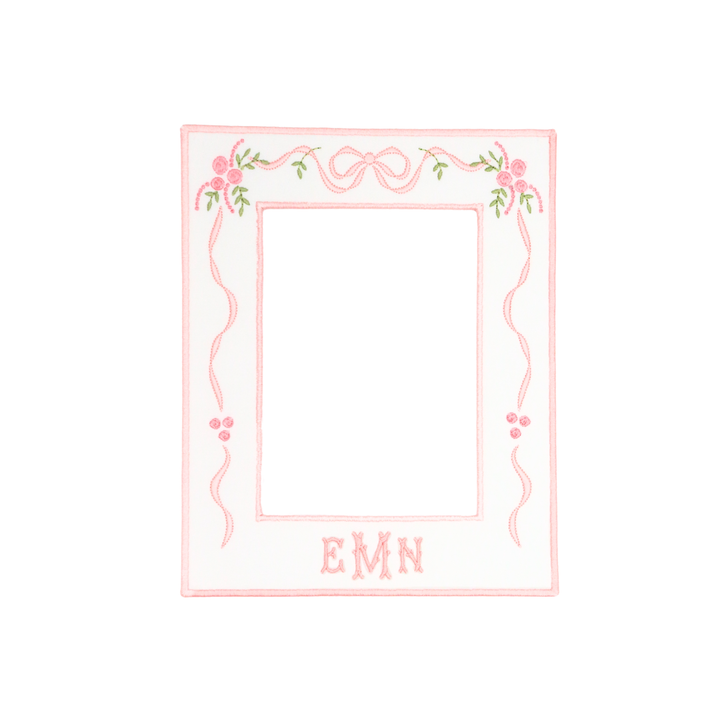 Monogram Bow Embroidered Photo Mat