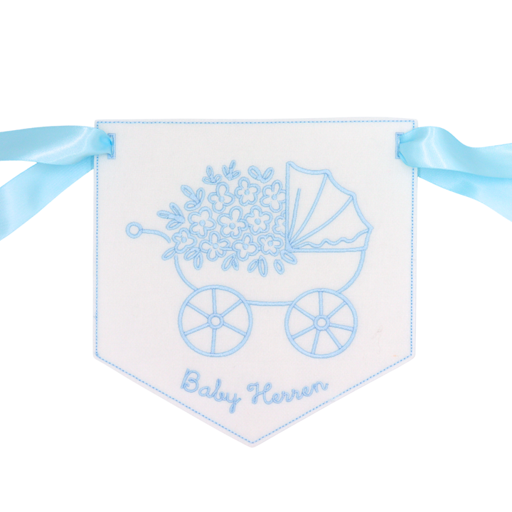 Baby Carriage Wreath Pennant Banner