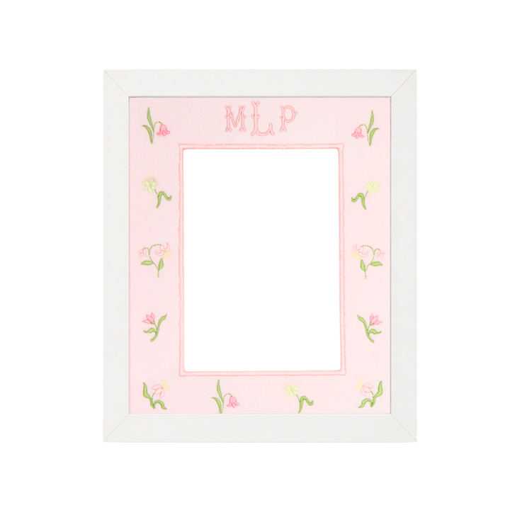 Monogram Floral Embroidered Photo Mat