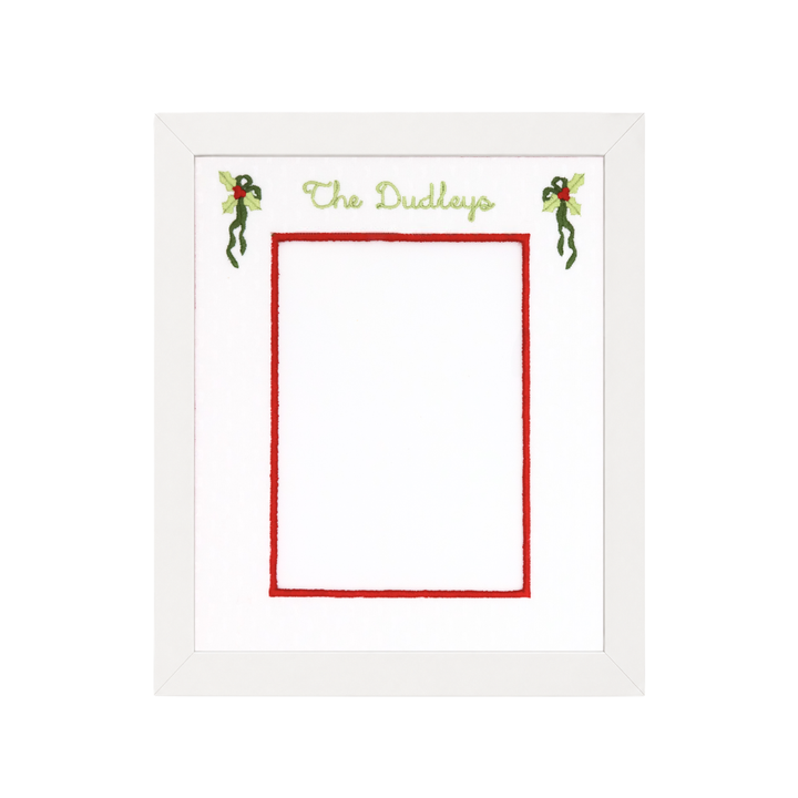 Holly Embroidered Photo Mat