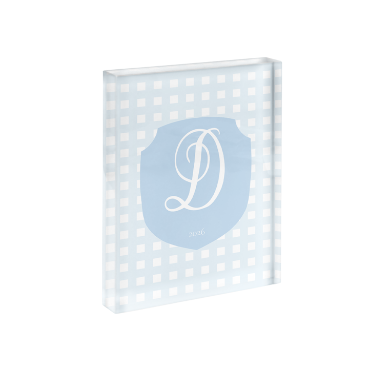 Initial Crest Lattice Cut Print in Acrylic Frame