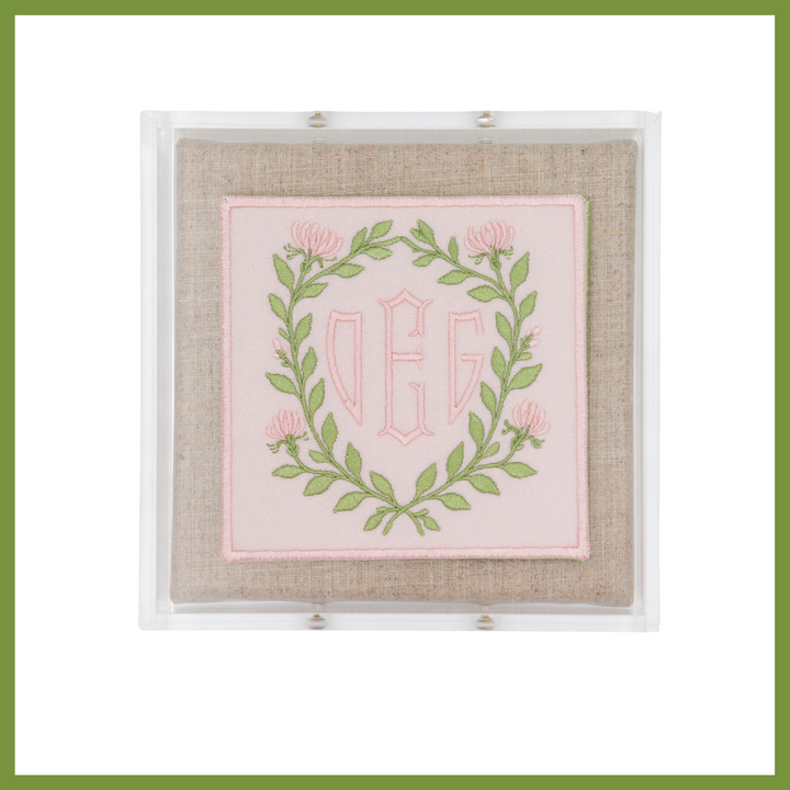 Floral Shield Monogram Acrylic Shadowbox