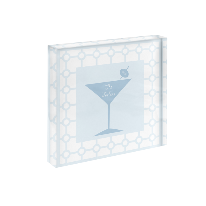 Martini Geometric Cut Print in Acrylic Frame