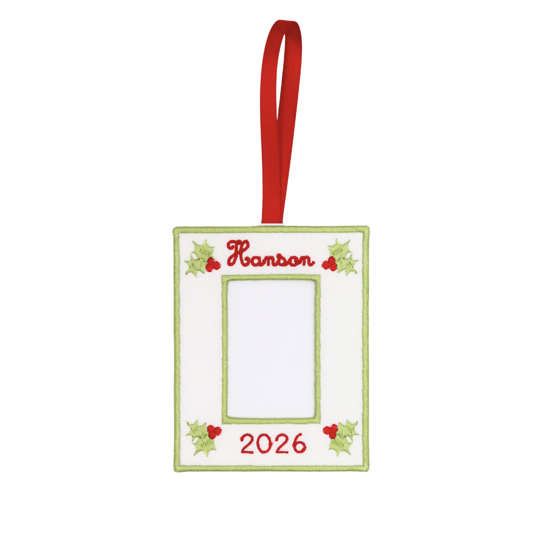 Holly Picture Frame Ornament