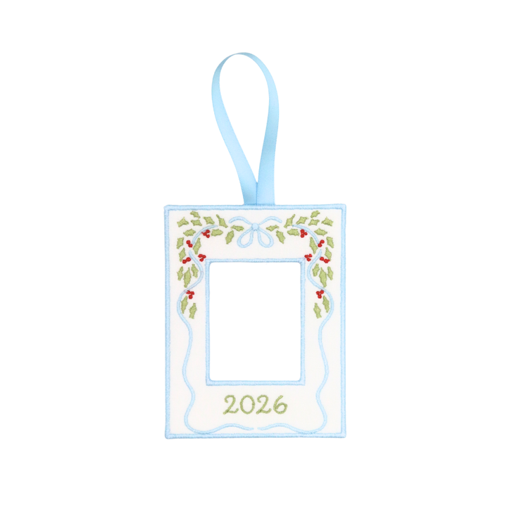 Holly Garland Picture Frame Ornament