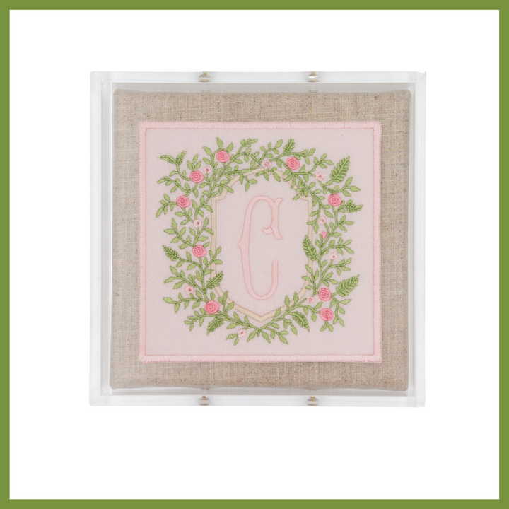 Rose Crest Monogram Acrylic Shadowbox