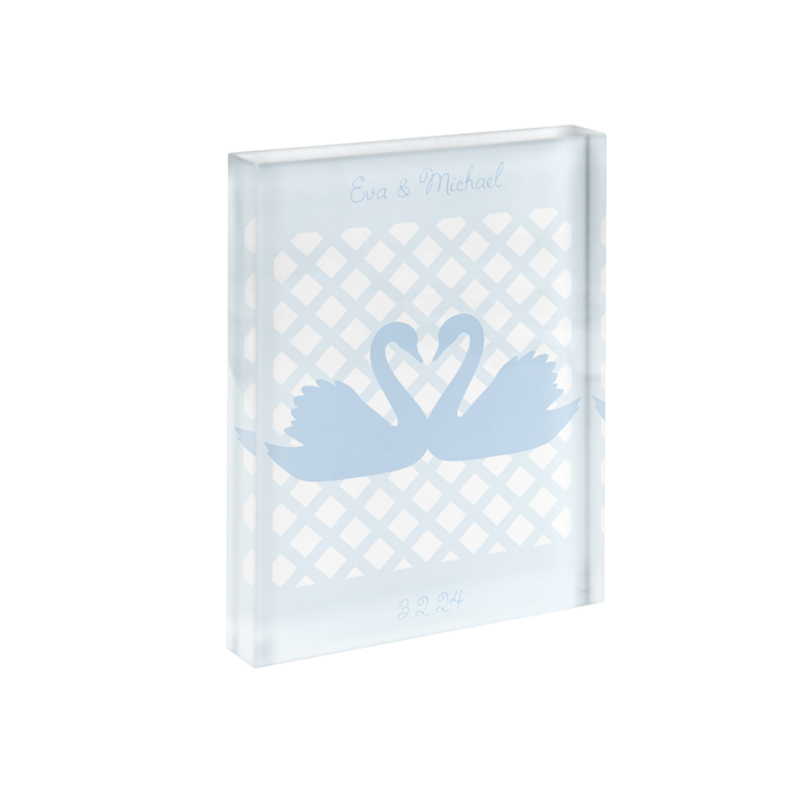 Swan Lattice Cut Print in Acrylic Frame