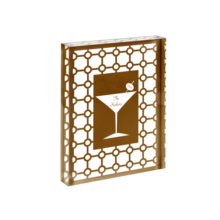 Martini Geometric Cut Print in Acrylic Frame