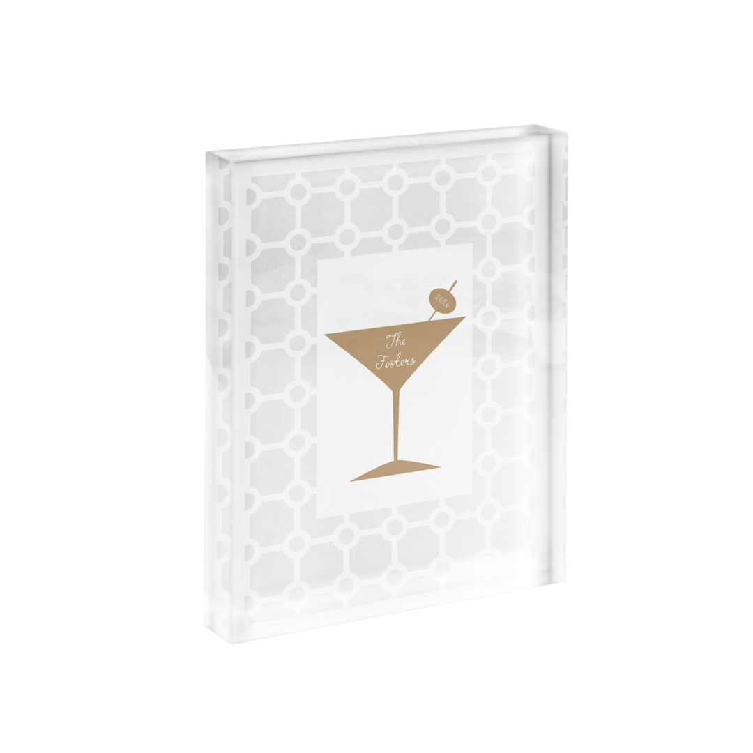 Martini Geometric Cut Print in Acrylic Frame
