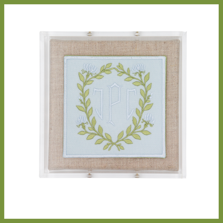 Floral Shield Monogram Acrylic Shadowbox