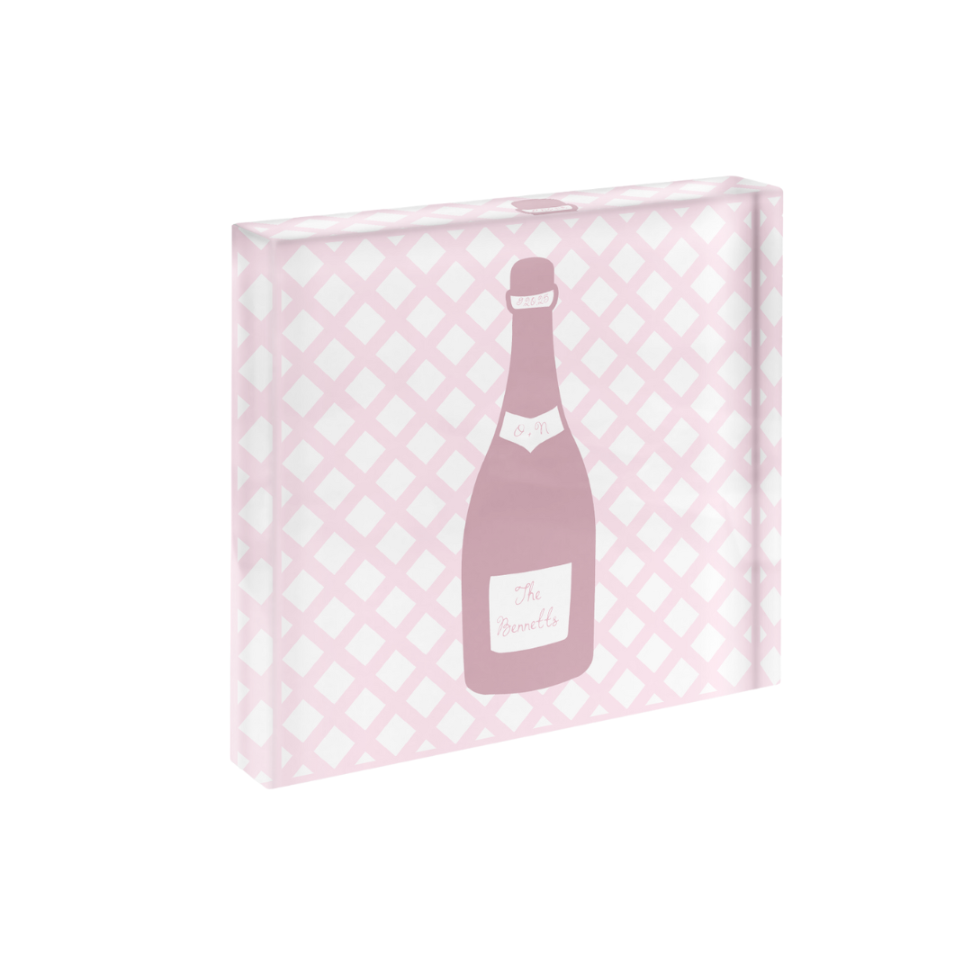 Champagne Lattice Cut Print in Acrylic Frame