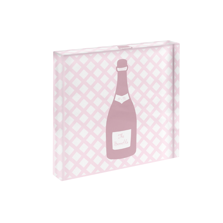 Champagne Lattice Cut Print in Acrylic Frame