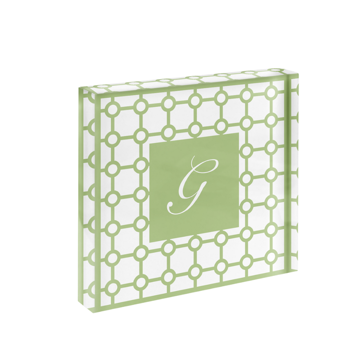 Initial Print with Geometric Cut in Acrylic Frame