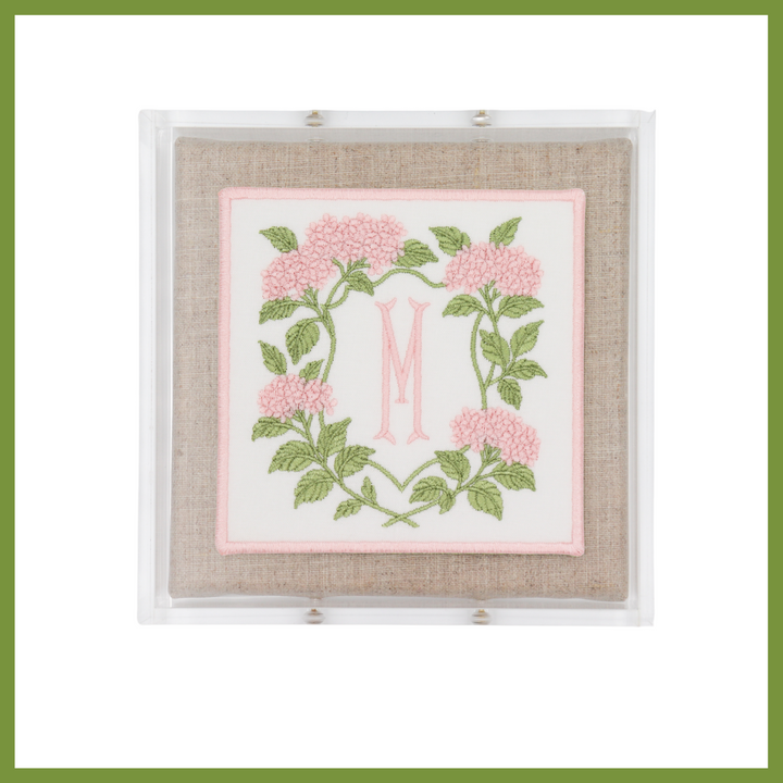 Hydrangea Crest Monogram Acrylic Shadowbox