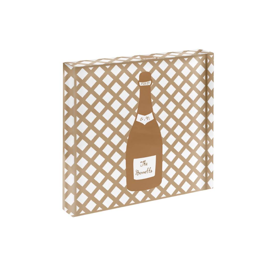 Champagne Lattice Cut Print in Acrylic Frame