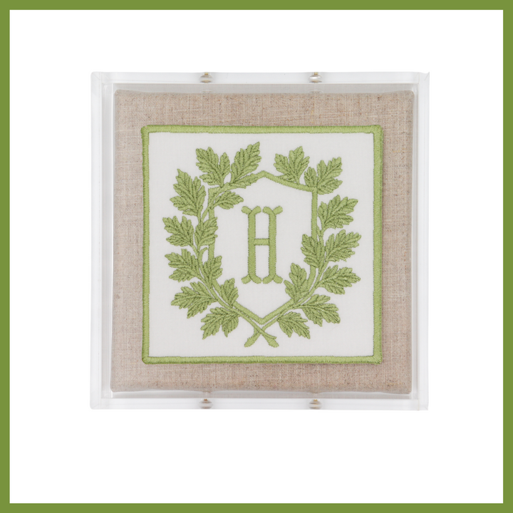Leaf Crest Monogram Acrylic Shadowbox
