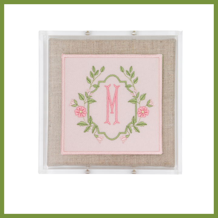 Floral Crest Monogram Acrylic Shadowbox