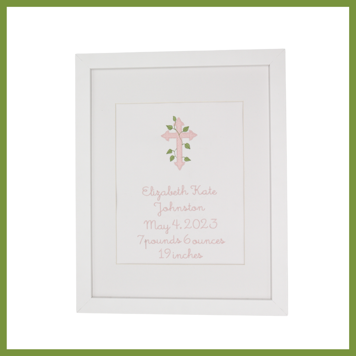 Cross with Vine Birth Announcement