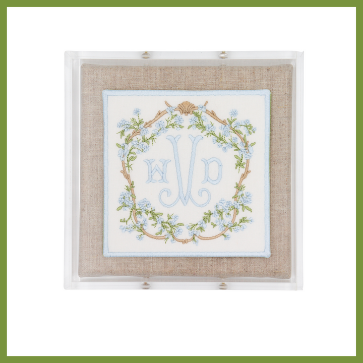 Floral Vine Monogram Acrylic Shadowbox