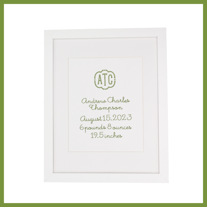 Round Frame Birth Announcement