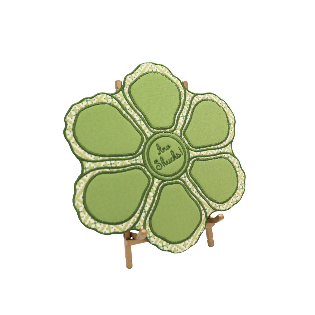 Oyster Embroidered Display Plate