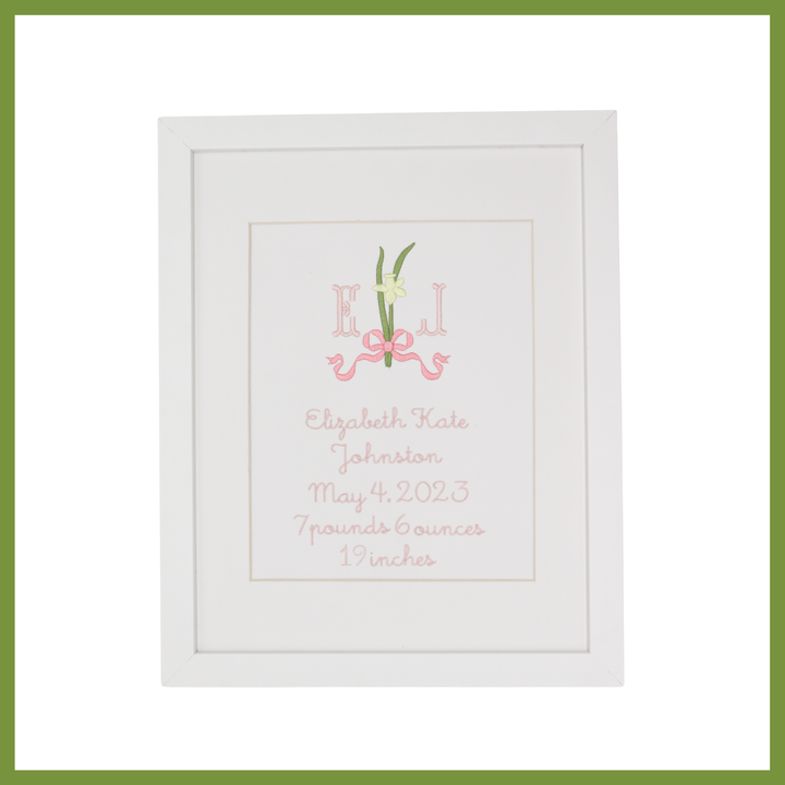 Daffodil Bow Birth Announcement