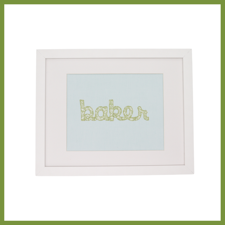 Cursive Applique Nameplate