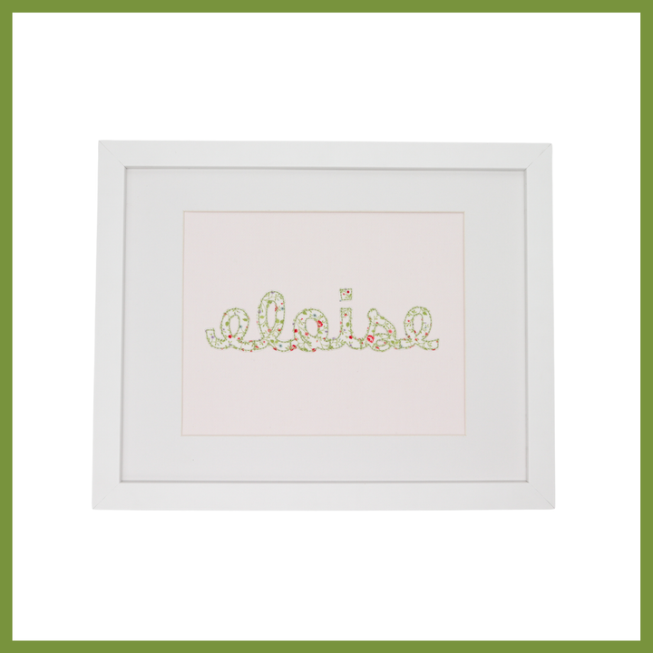 Cursive Applique Nameplate