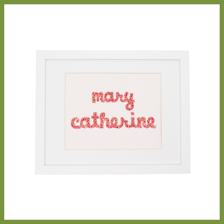 Cursive Applique Nameplate