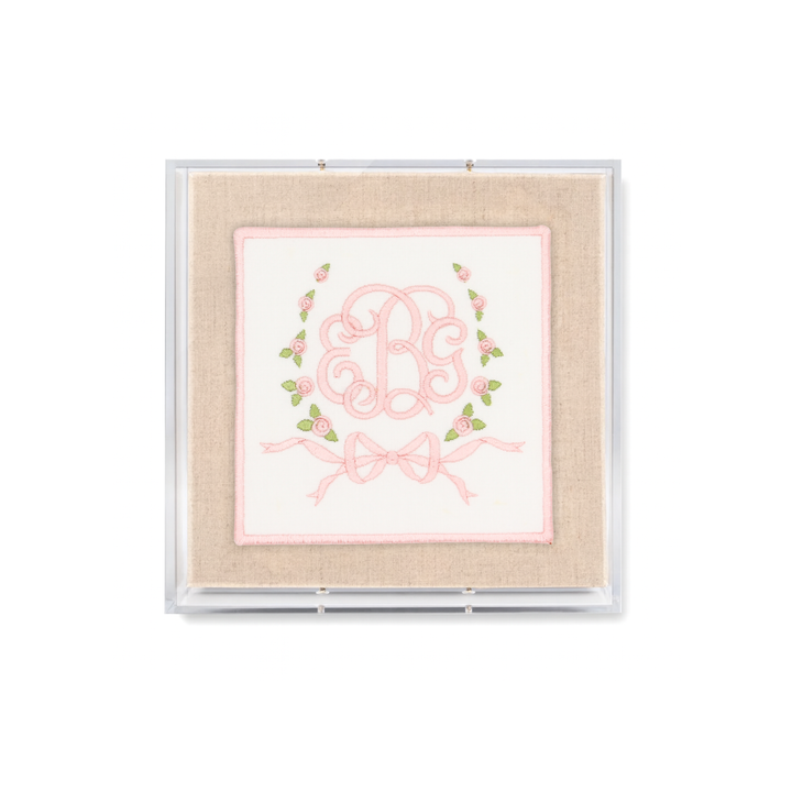 Rose Wreath Monogram Acrylic Shadowbox