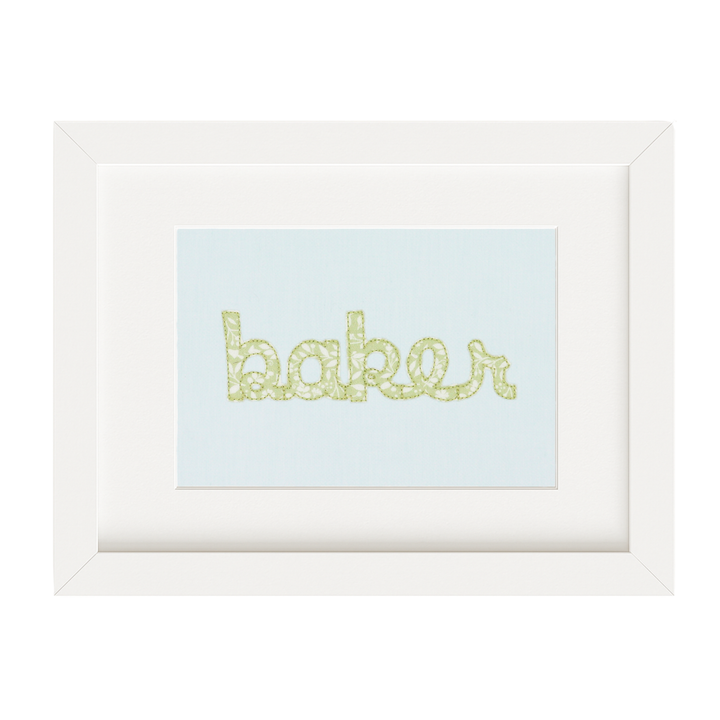 Cursive Applique Nameplate