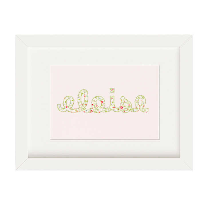 Cursive Applique Nameplate