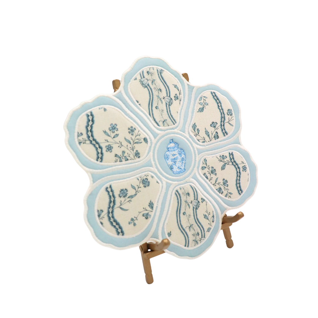 Oyster Embroidered Display Plate