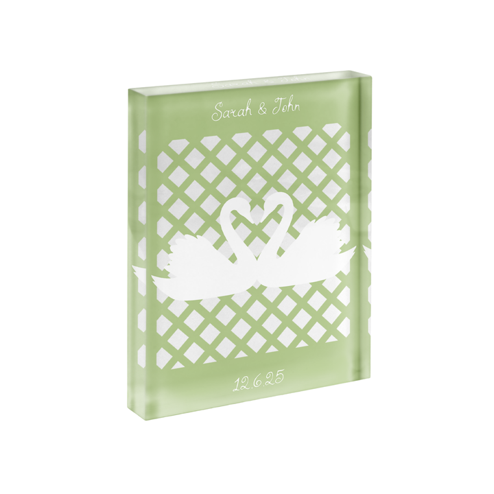 Swan Lattice Cut Print in Acrylic Frame