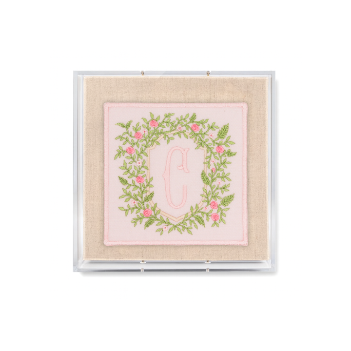 Rose Crest Monogram Acrylic Shadowbox