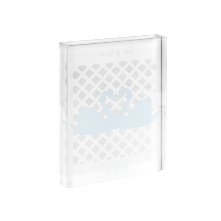 Swan Lattice Cut Print in Acrylic Frame
