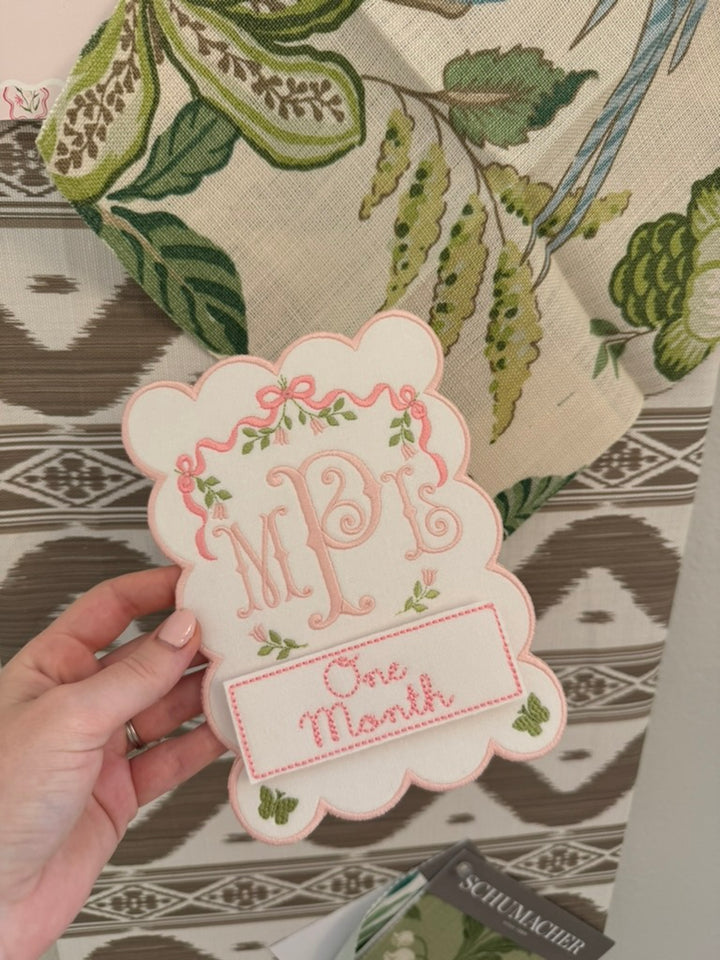 Floral Ribbon Monthly Milestone Markers