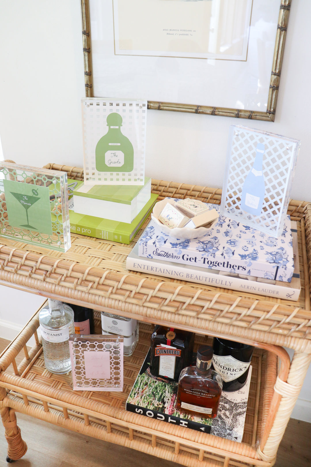 Champagne Lattice Cut Print in Acrylic Frame