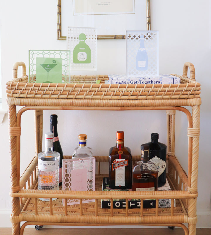 Champagne Lattice Cut Print in Acrylic Frame