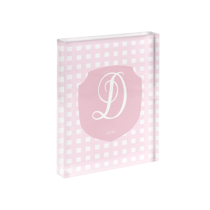 Initial Crest Lattice Cut Print in Acrylic Frame